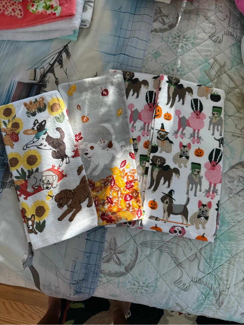 New Set of 4 Fall/Halloween Dog Hand Towels